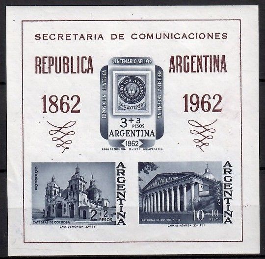 Znaczek Argentyna 1961 Mi bl 15 Czyste **