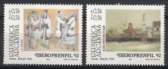 Znaczek Argentyna 1992 Mi 2143-2144 Czyste **