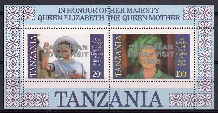 Znaczek Tanzania 1986 Mi bl 50A Czyste **