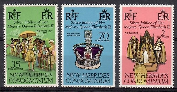 Znaczek Nowe Hebrydy 1977 Mi 441-443 Czyste **