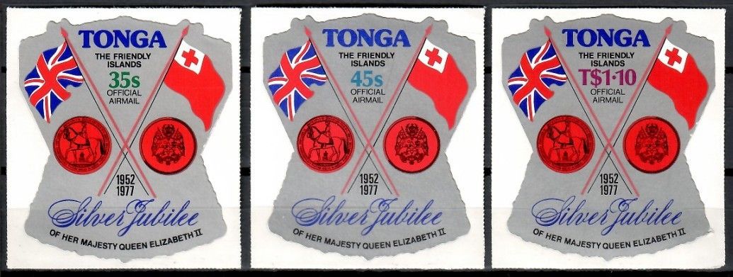 Znaczek Tonga 1977 Mi die 153-155 Czyste **