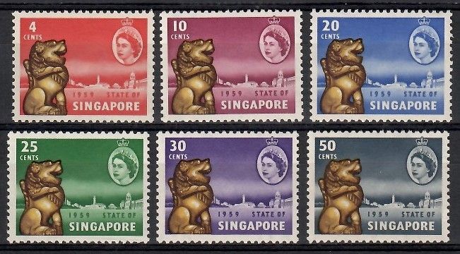 Znaczek Singapur 1959 Mi 43-48 Czyste **