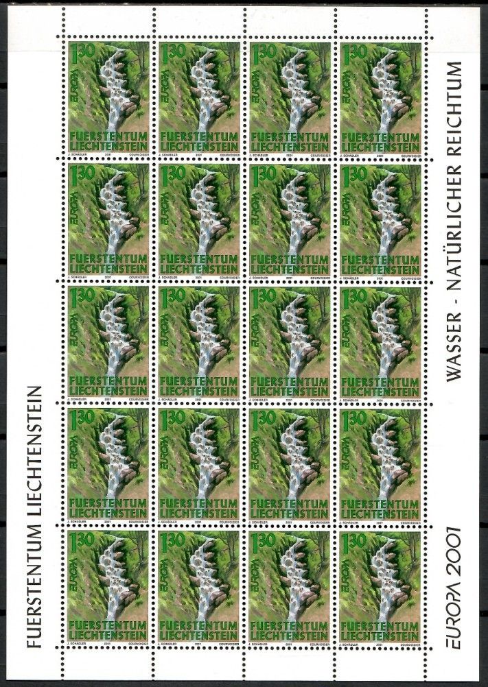 Znaczek Liechtenstein 2001 Mi ark 1255 Czyste **