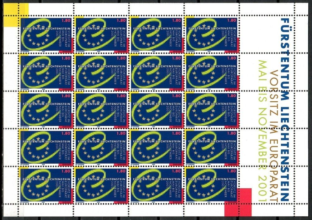 Znaczek Liechtenstein 2001 Mi ark 1256 Czyste **