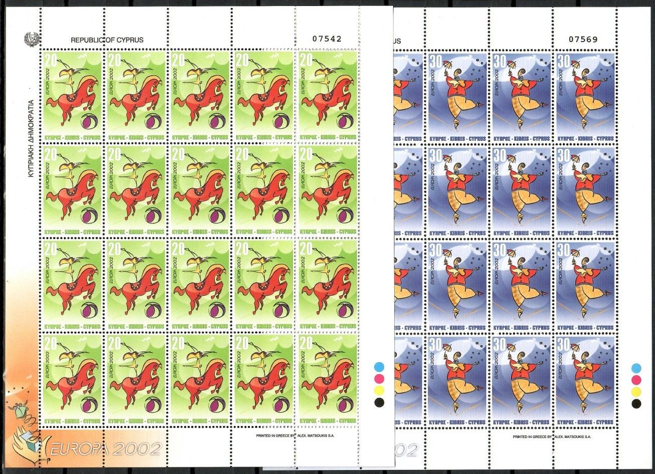 Znaczek Cypr 2002 Mi ark 990-991 Czyste **
