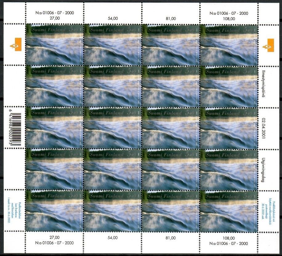 Znaczek Finlandia 2001 Mi ark 1566 Czyste **