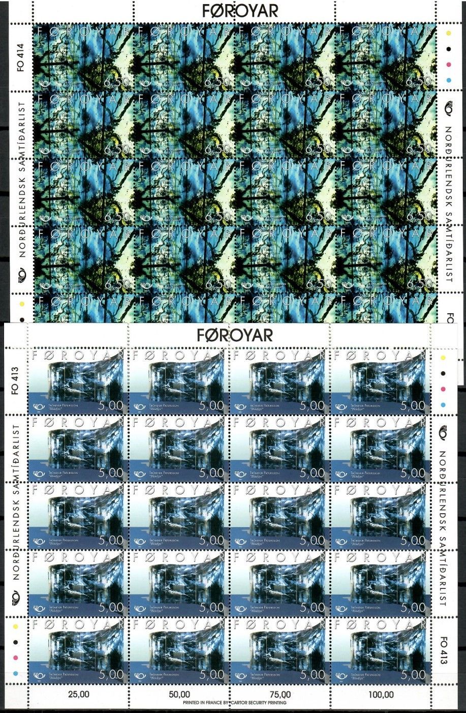 Wyspy Owcze 2002 Mi ark 421-422 Czyste **