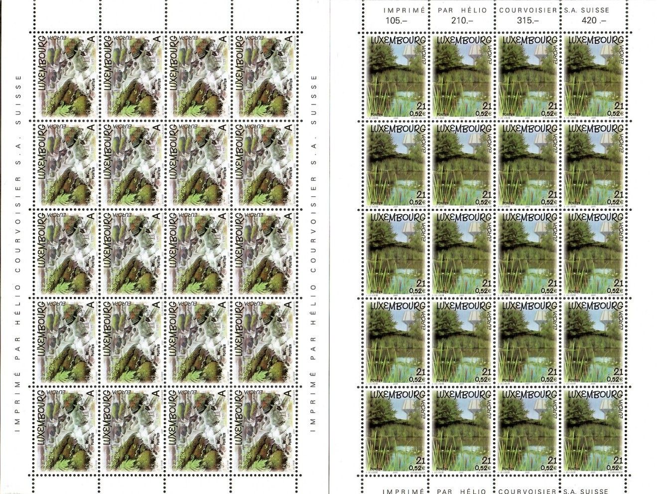 Znaczek Luksemburg 2001 Mi ark 1530-1531 Czyste **