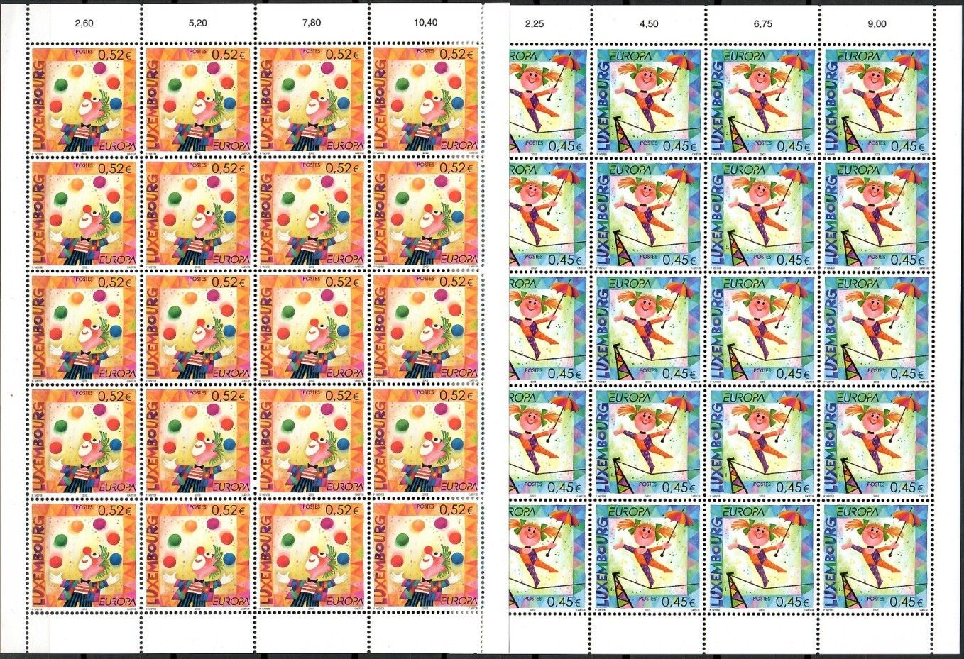Znaczek Luksemburg 2002 Mi ark 1579-1580 Czyste **