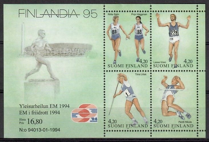 Znaczek Finlandia 1994 Mi bl 12 Czyste **