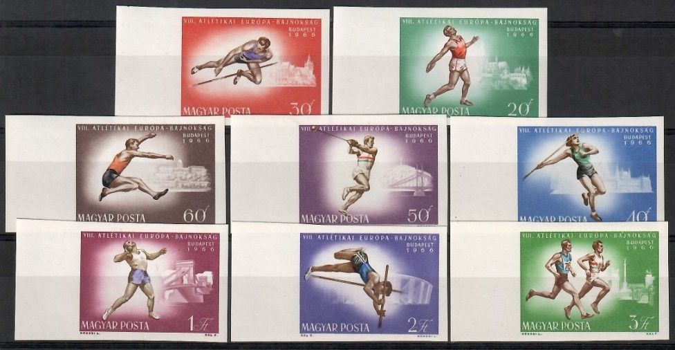 Znaczek Węgry 1966 Mi 2262-2269B Czyste **