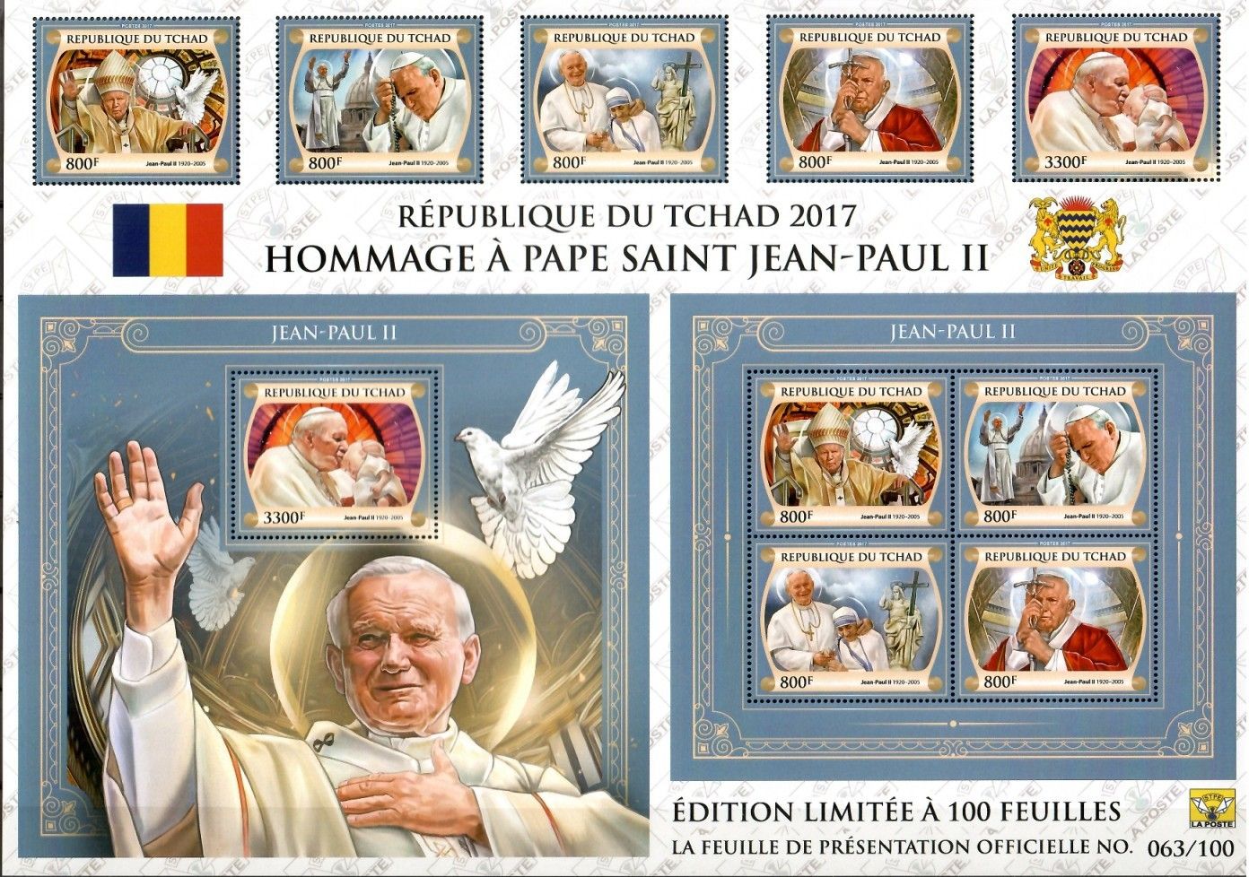 Znaczek Czad 2017 Mi ark 3326-3329+ bl 766 Czyste **