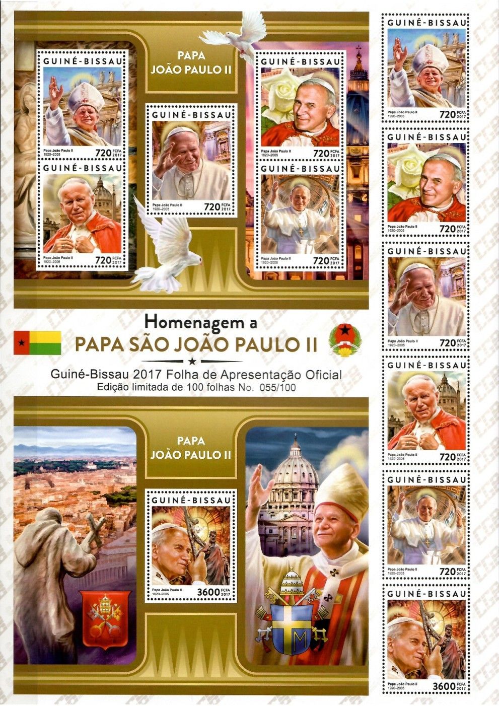 Znaczek Gwinea Bissau 2017 Mi ark 9248-9252+ bl 1597 Czyste **