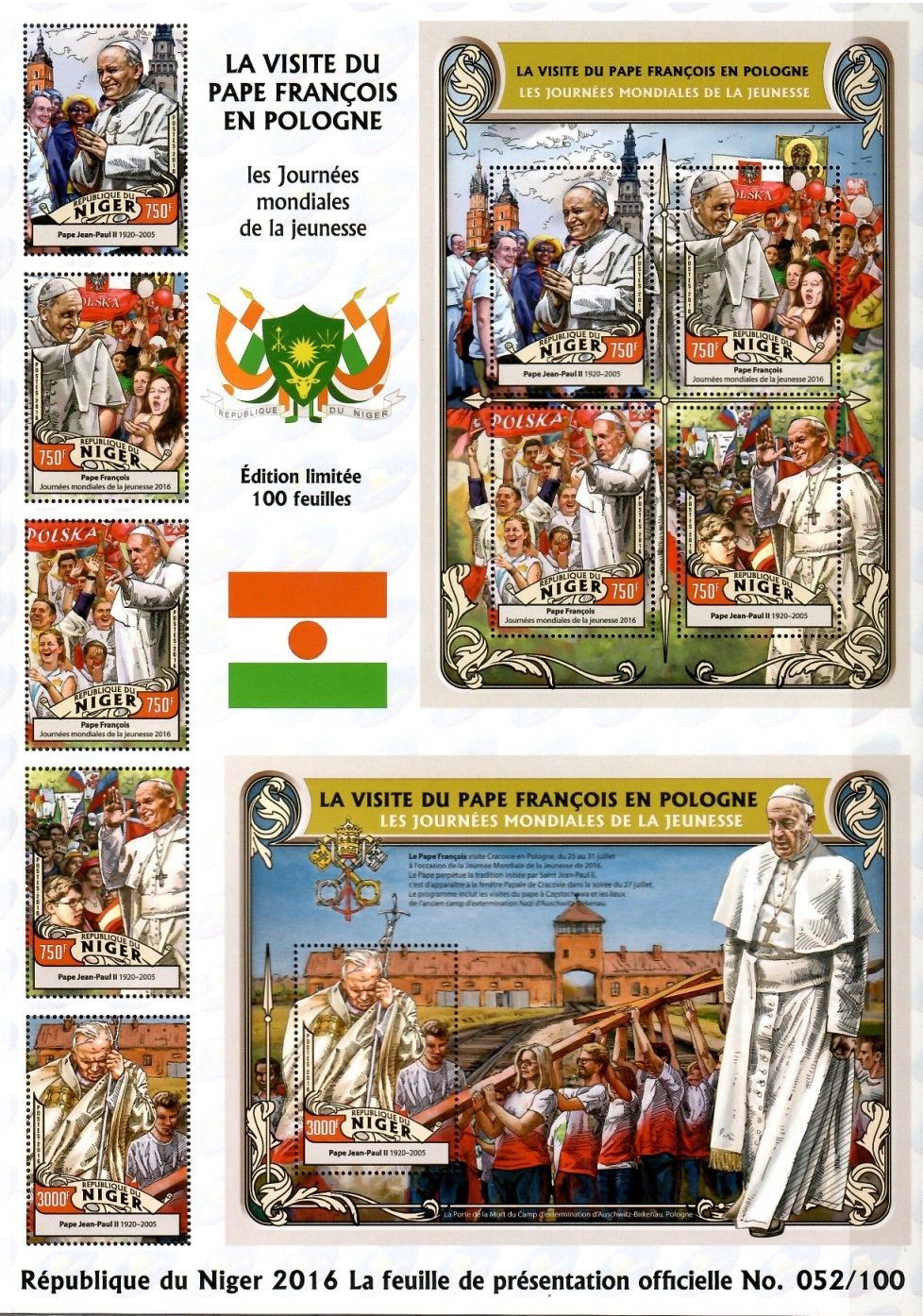Znaczek Niger 2016 Mi ark 4312-4315+ bl 567 Czyste **