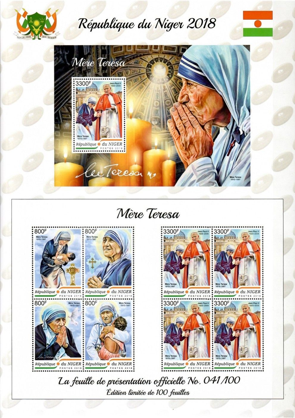 Znaczek Niger 2018 Mi ark 5973-5976+ bl 896 Czyste **