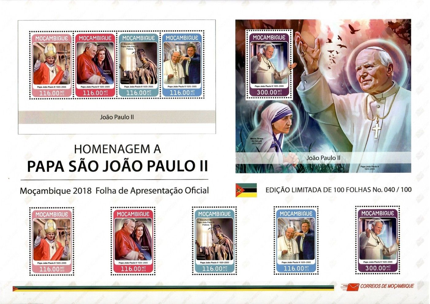 Znaczek Mozambik 2018 Mi ark 9584-9587+ bl 1357 Czyste **