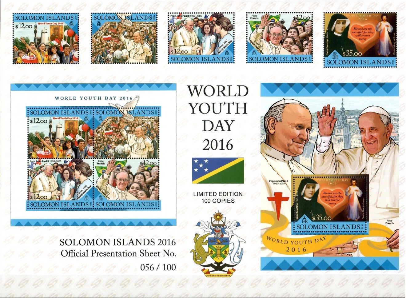 Znaczek Wyspy Salomona 2016 Mi ark 3731-3734+ bl 527 Czyste **