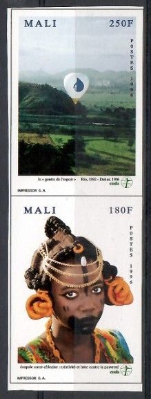 Znaczek Mali 1996 Mi 1507-1508B Czyste **