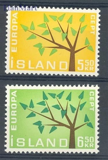 Znaczek Islandia 1962 Mi 364-365 Czyste **