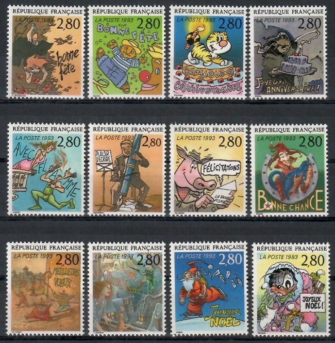 Znaczek Francja 1993 Mi 2982-2993C Czyste **