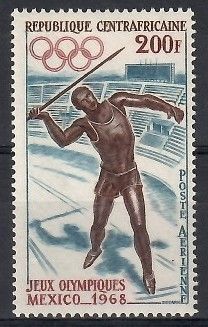 Znaczek Republika Środkowoafrykańska 1968 Mi 159 Czyste **