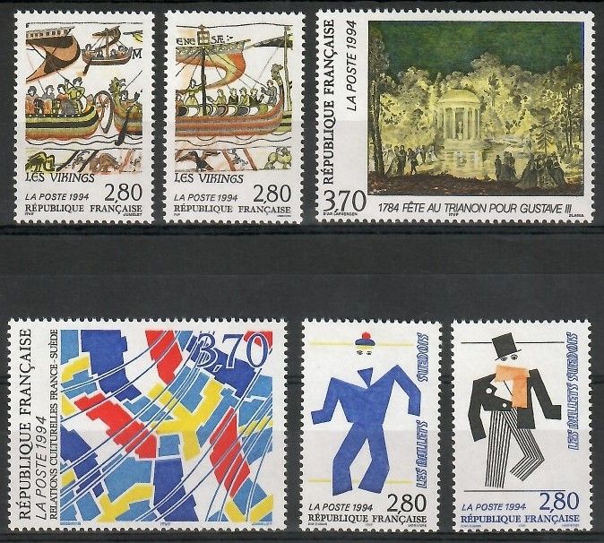Znaczek Francja 1994 Mi 3012-3017 Czyste **