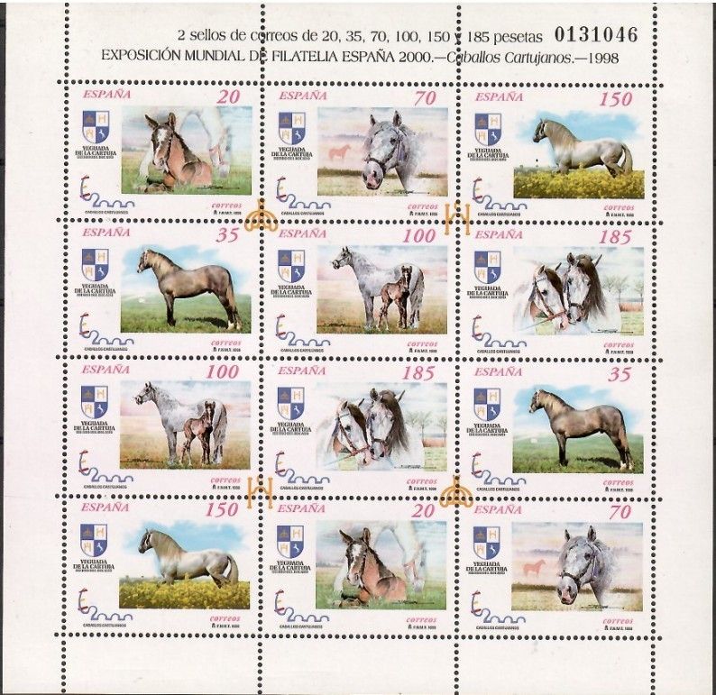 Znaczek Hiszpania 1998 Mi ark 3443-3448 Czyste **