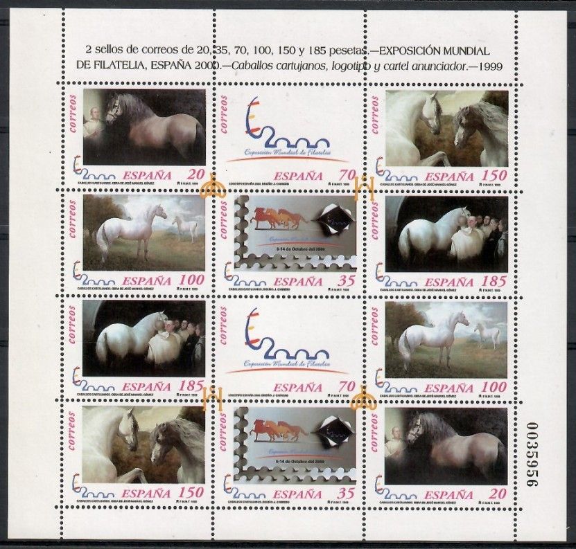 Znaczek Hiszpania 1999 Mi ark 3512-3517 Czyste **