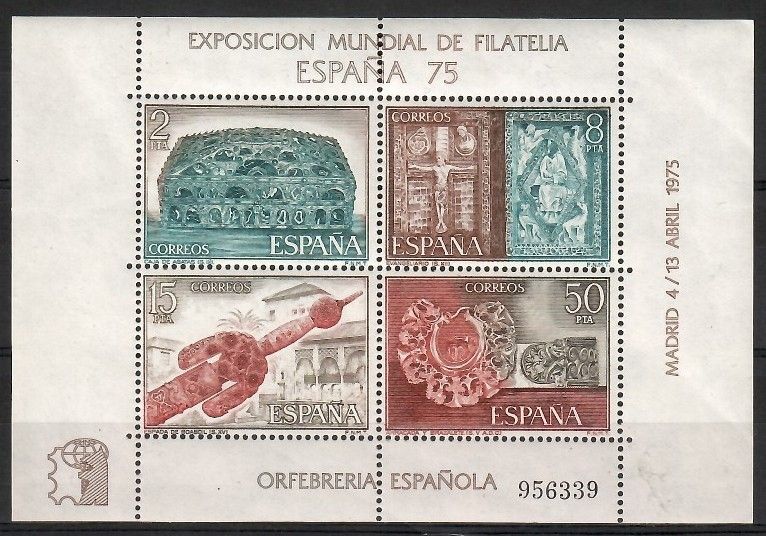 Znaczek Hiszpania 1975 Mi bl 19 Czyste **