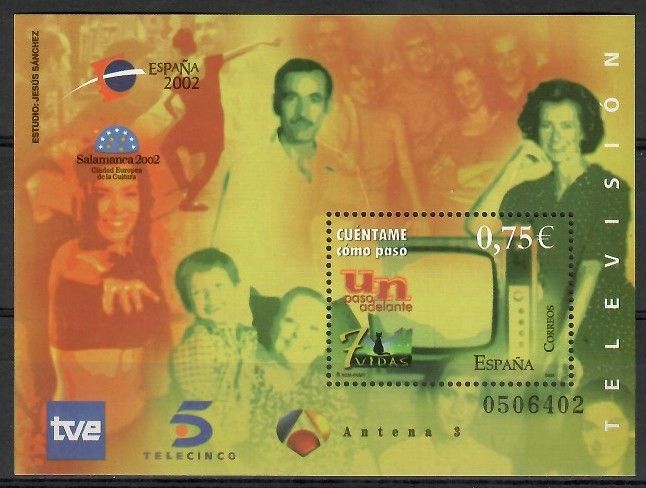 Znaczek Hiszpania 2002 Mi bl 108 Czyste **