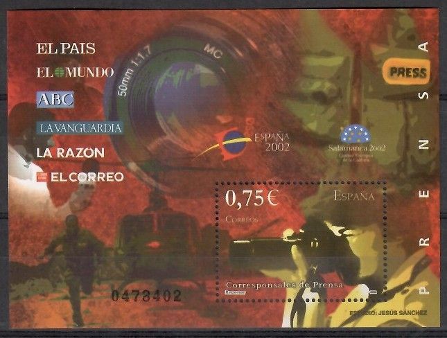 Znaczek Hiszpania 2002 Mi bl 109 Czyste **