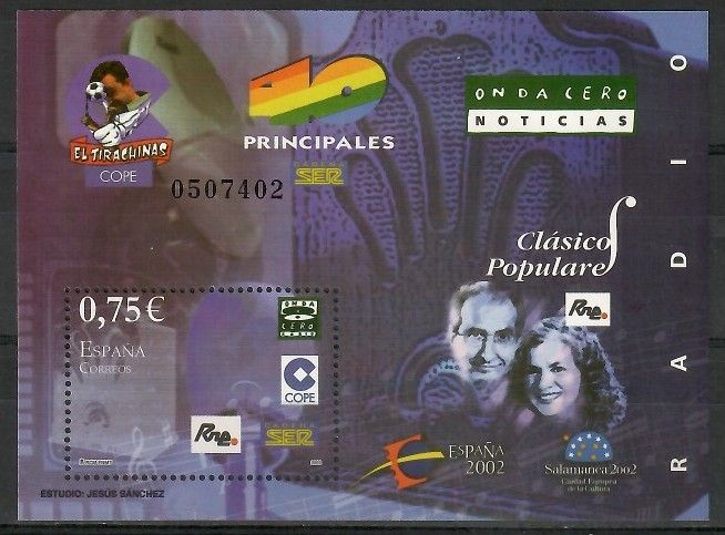 Znaczek Hiszpania 2002 Mi bl 110 Czyste **