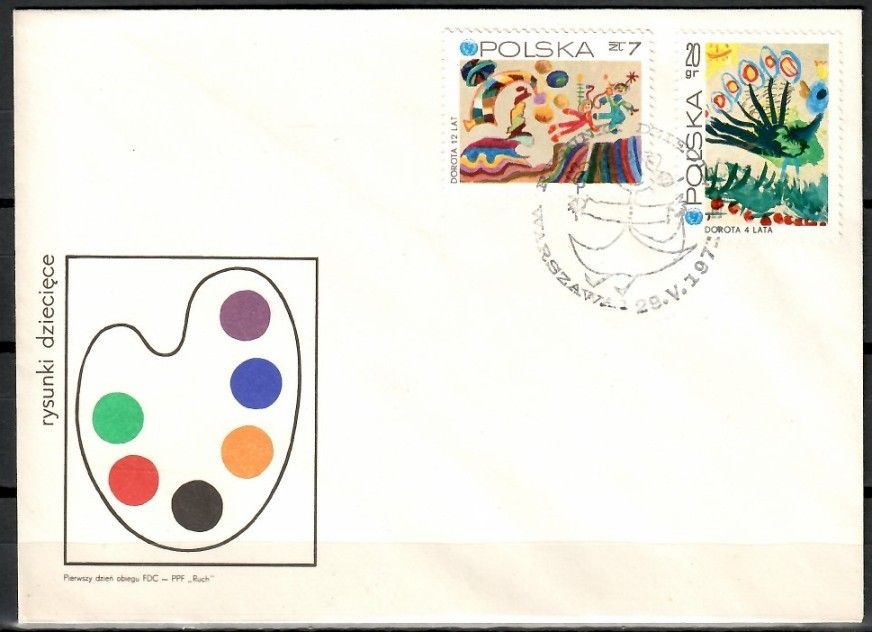 Znaczek Polska 1971 Mi 2079+2086 Fi 1932,1939 FDC