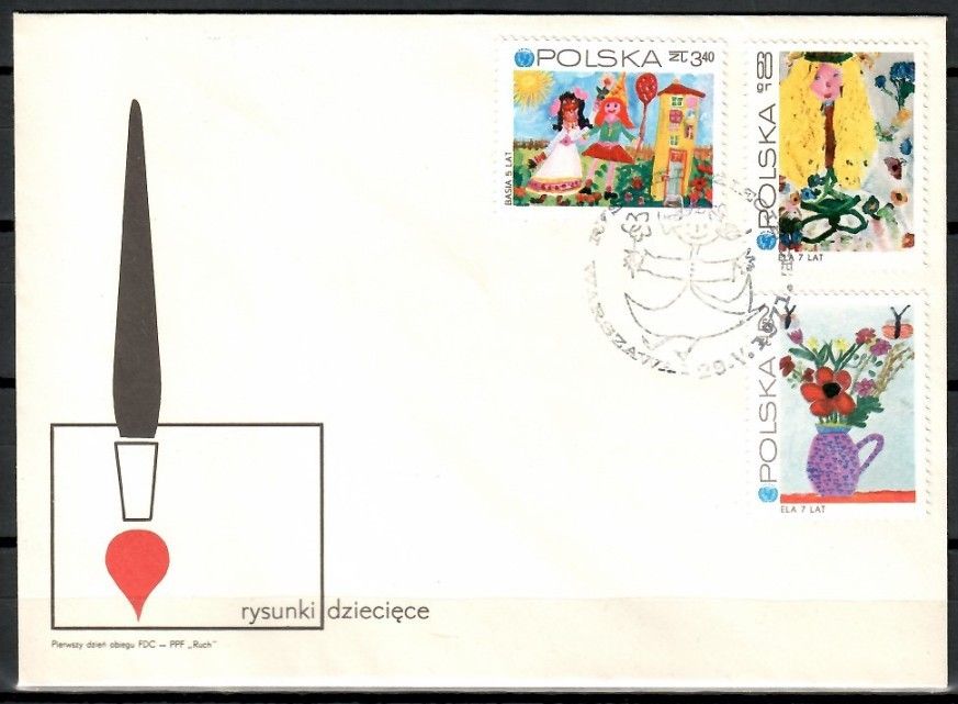 Znaczek Polska 1971 Mi 2081+2083-2084 Fi 1934,1936,1937 FDC