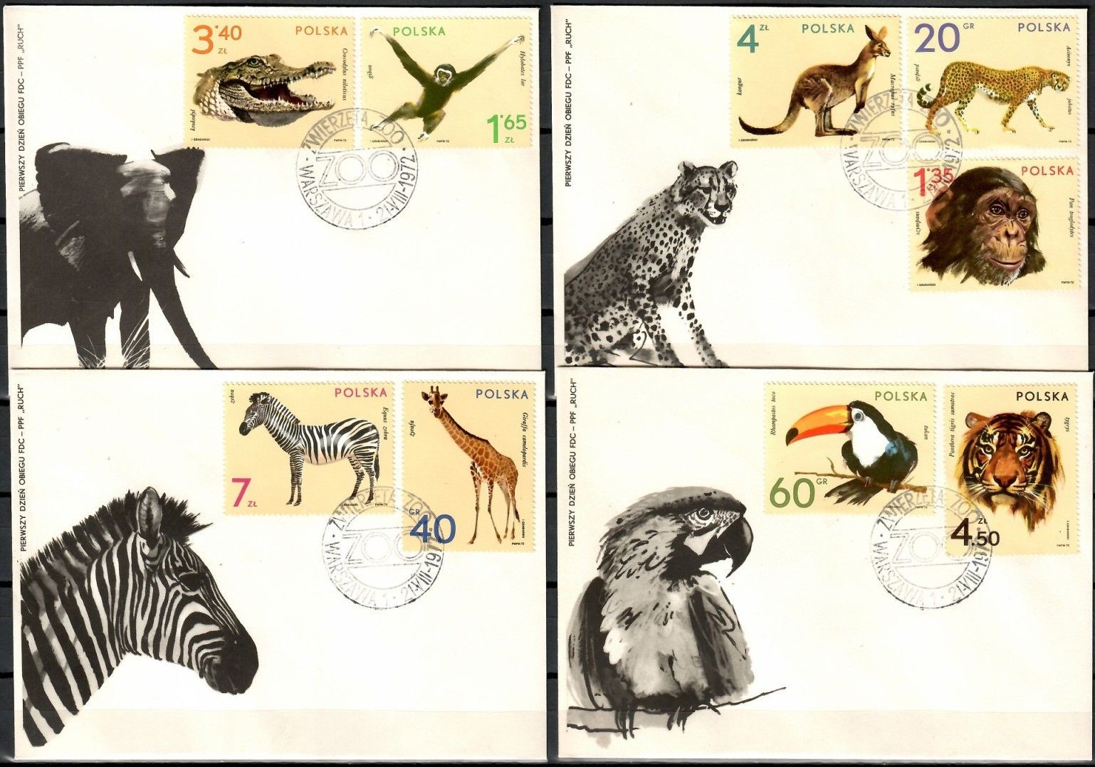 Znaczek Polska 1972 Mi 2162-2170 Fi 2015-2023 FDC