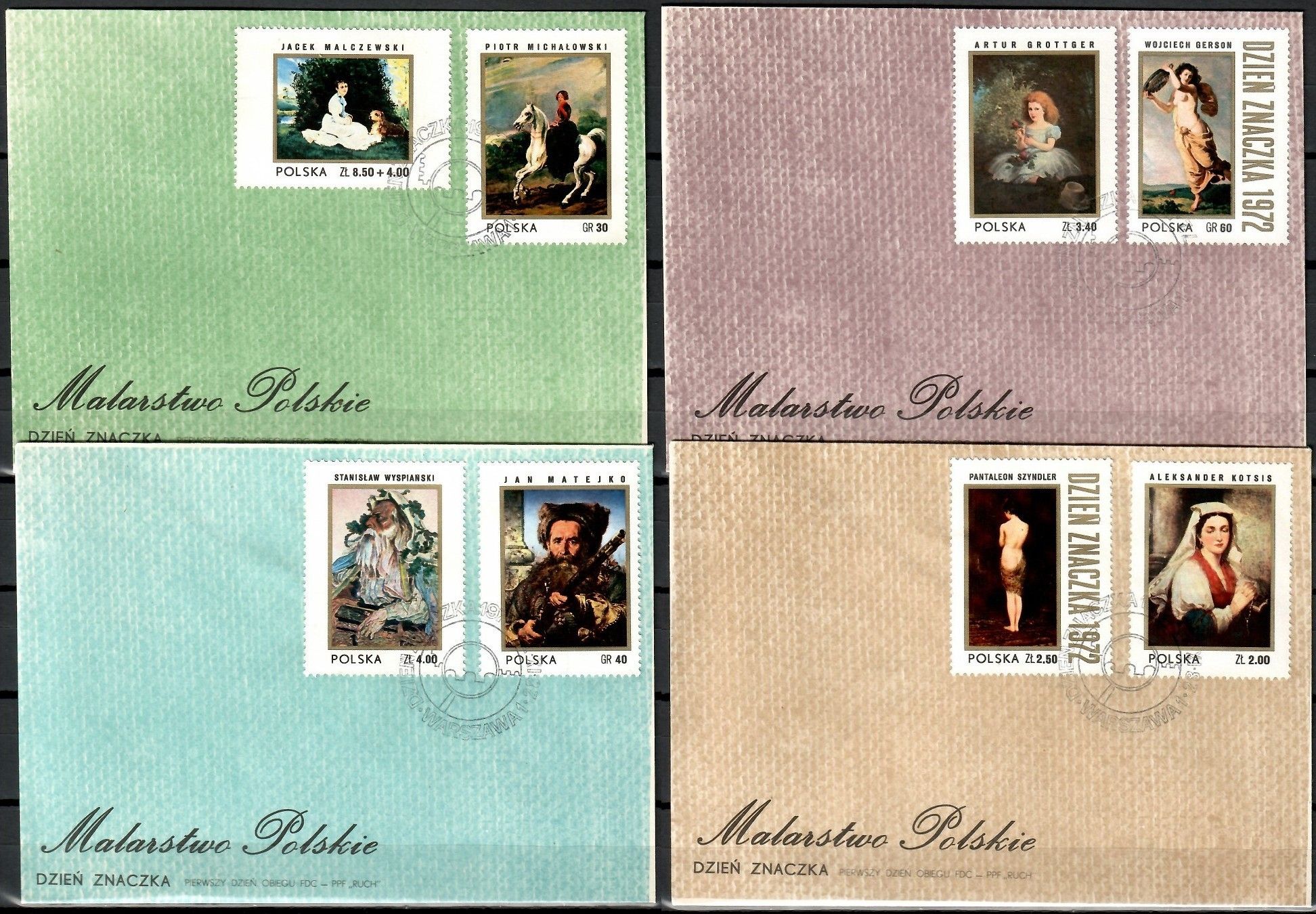 Znaczek Polska 1972 Mi 2187-2194 Fi 2035-2042 FDC