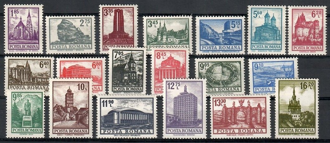 Znaczek Rumunia 1972 Mi 3083-3101 Z podlepką *
