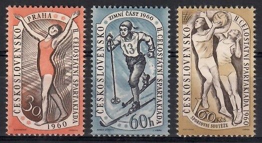Znaczek Czechosłowacja 1960 Mi 1176-1178 Czyste **