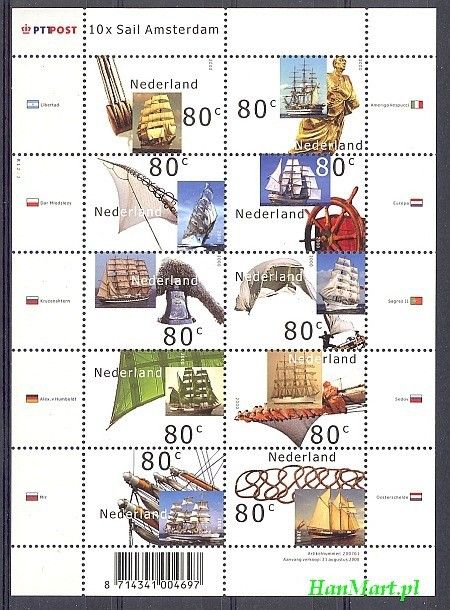 Znaczek Holandia 2000 Mi ark 1807-1816 Czyste **