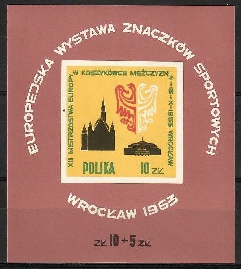 Znaczek Polska 1963 Mi bl 30 Fi bl 39 Czyste **
