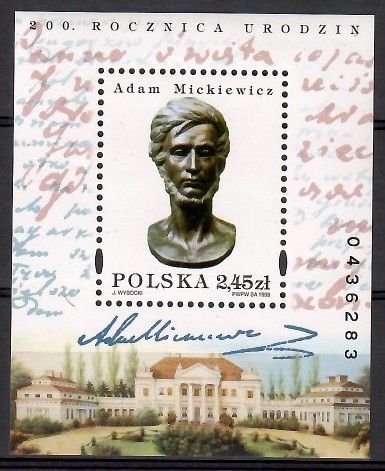 Znaczek Polska 1998 Mi bl 134 Fi bl 164 Czyste **