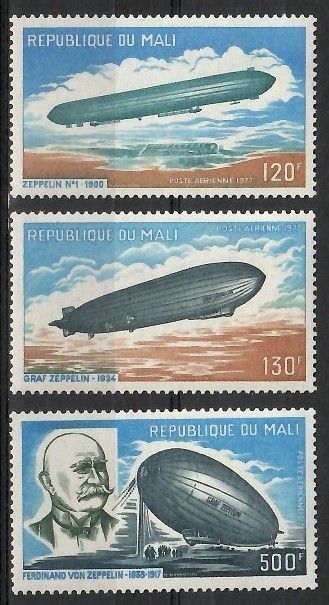 Znaczek Mali 1977 Mi 586-587+589 Czyste **