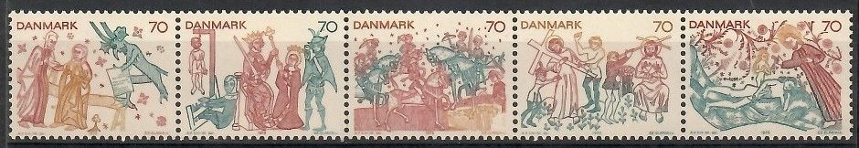 Znaczek Dania 1973 Mi 550-554 Czyste **
