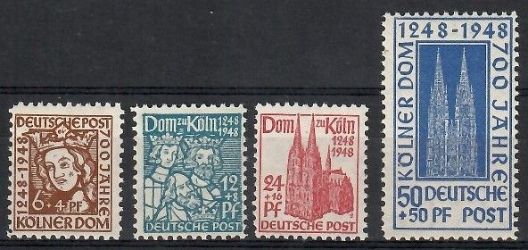 Znaczek Niemcy 1948 Mi 69-72 Czyste **