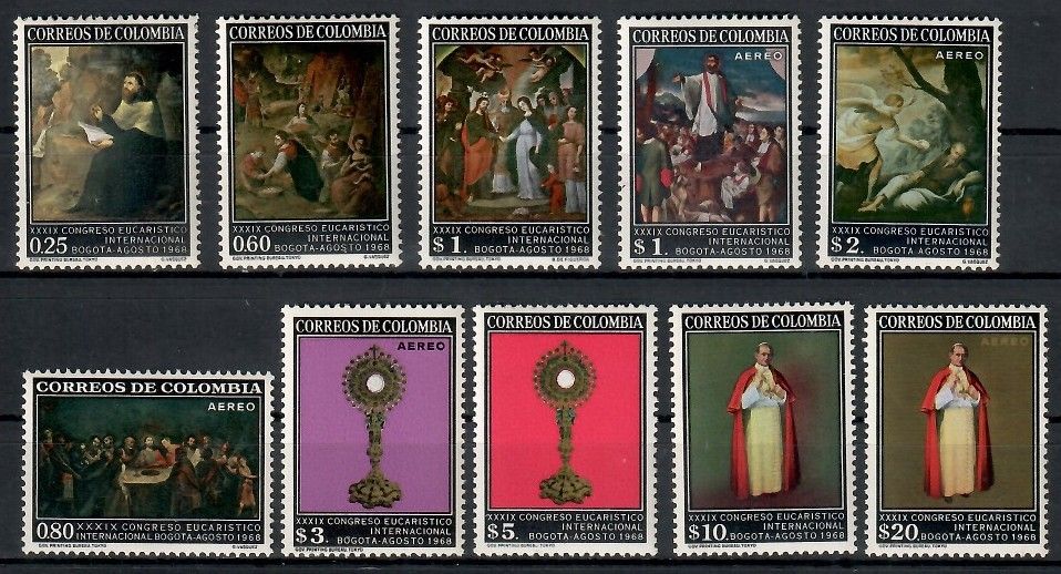 Znaczek Kolumbia 1968 Mi 1125-1134 Czyste **