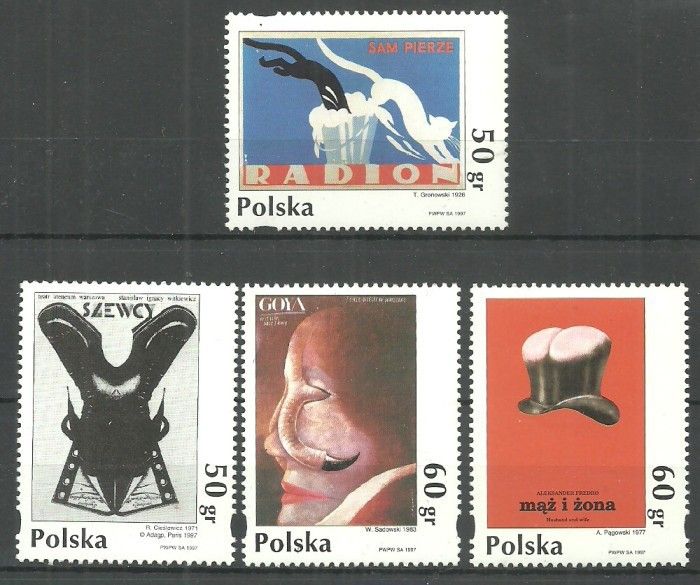 Znaczek Polska 1997 Mi 3678-3681 Fi 3530-3533 Czyste **