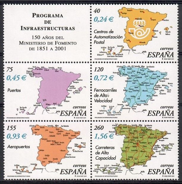 Znaczek Hiszpania 2002 Mi 3690-3694 Czyste **