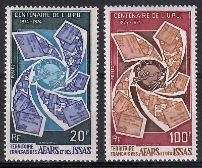 Znaczek Francuskie Terytorium Afarów i Issów 1974 Mi 106-107 Czyste **