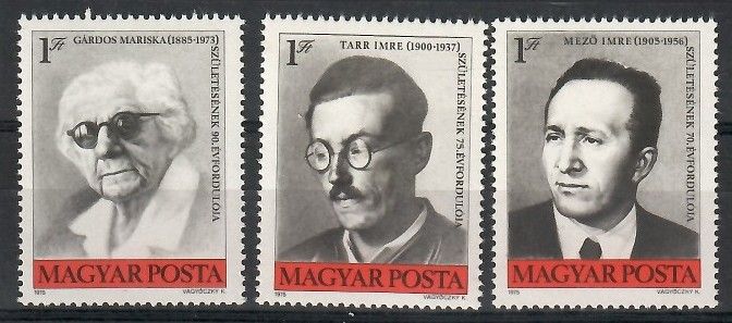 Znaczek Węgry 1975 Mi 3077-3079 Czyste **