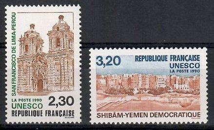 Znaczek Francja 1990 Mi une 41-42 Czyste **